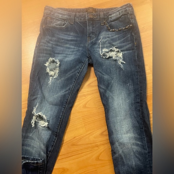 Rerock For Express Jeans Womens EU 28Blue Boot Low-Rise Pocket Design Distressed - Picture 2 of 11